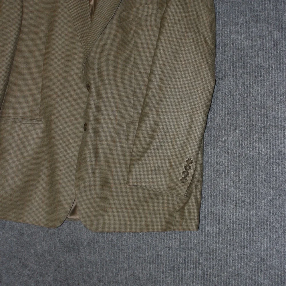 Polo University by Ralph Lauren Blazer Mens 46R Brown Wool Silk Houndstooth‎